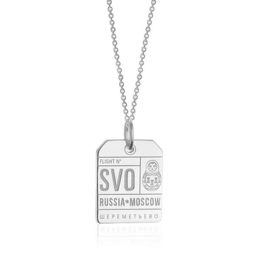 Moscow Russia SVO Luggage Tag Charm Silver
