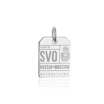 Moscow Russia SVO Luggage Tag Charm Silver
