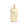 Solid Gold New York JFK Charm, Luggage Tag - JET SET CANDY  (1720189583418)