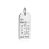 New York USA JFK Luggage Tag Charm Long Silver