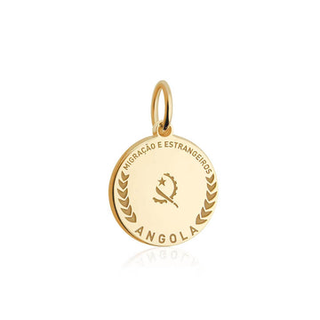 Angola Passport Stamp Charm Solid Gold