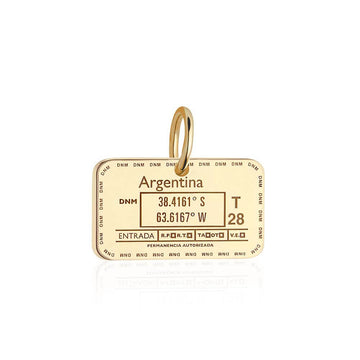 Solid Gold Argentina Passport Stamp Charm