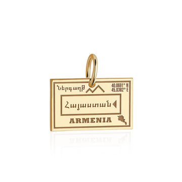 Armenia Passport Stamp Charm Solid Gold