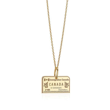 Canada Passport Stamp Charm Solid Gold
