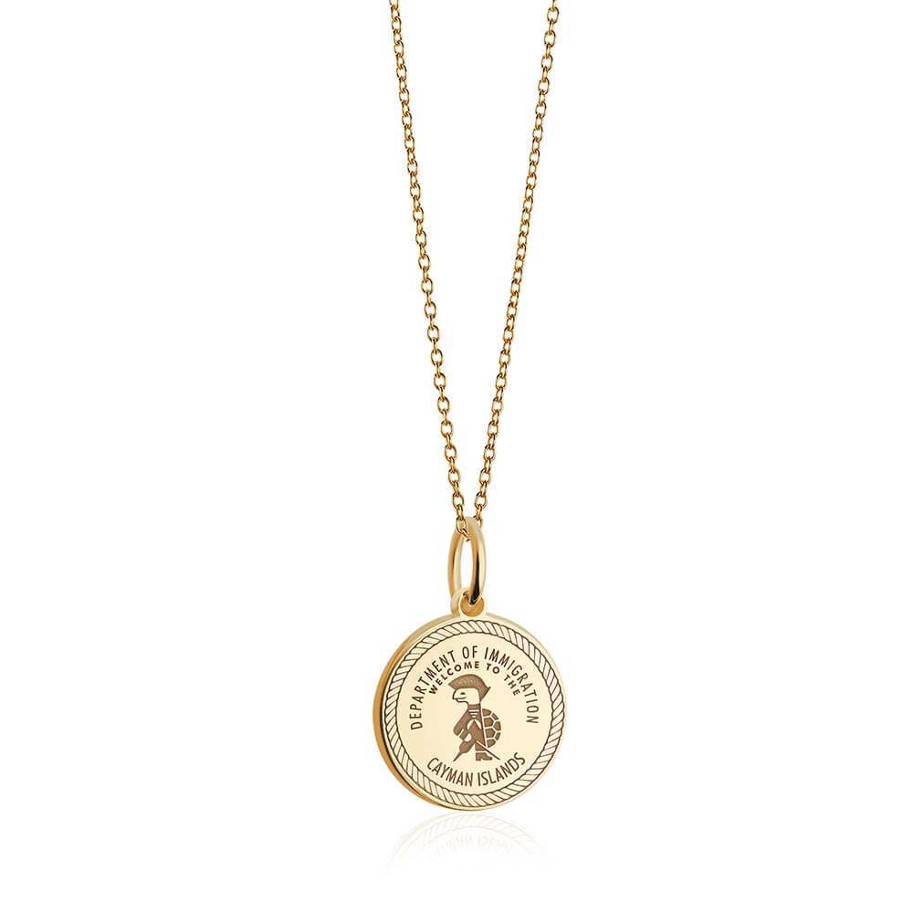 Cayman Islands Passport Stamp Charm | 14K Solid Gold Travel Charm