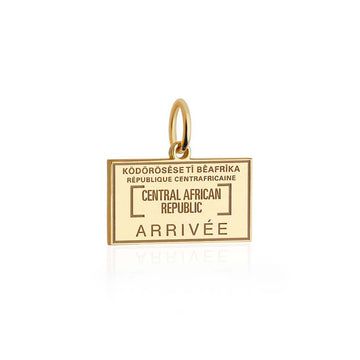 Central African Republic Passport Stamp Charm Solid Gold