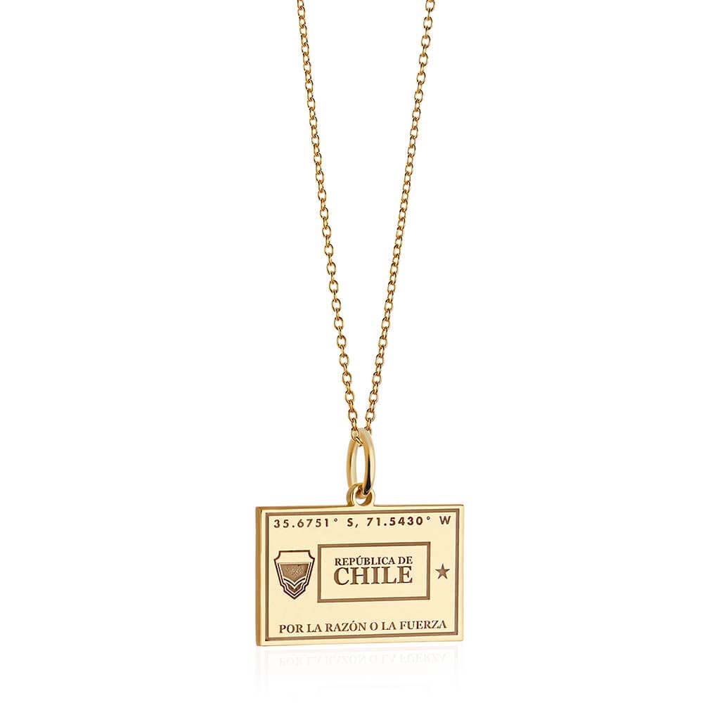 Solid Gold Chile Charm, Passport Stamp - JET SET CANDY (6930095603896)