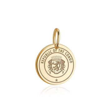 Republic of the Congo Passport Stamp Charm Solid Gold