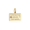 Costa Rica Passport Stamp Charm Solid Gold