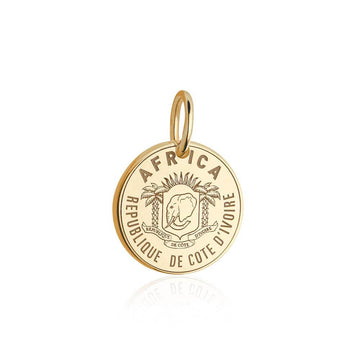 Solid Gold Cote d'Ivoire Passport Stamp Charm