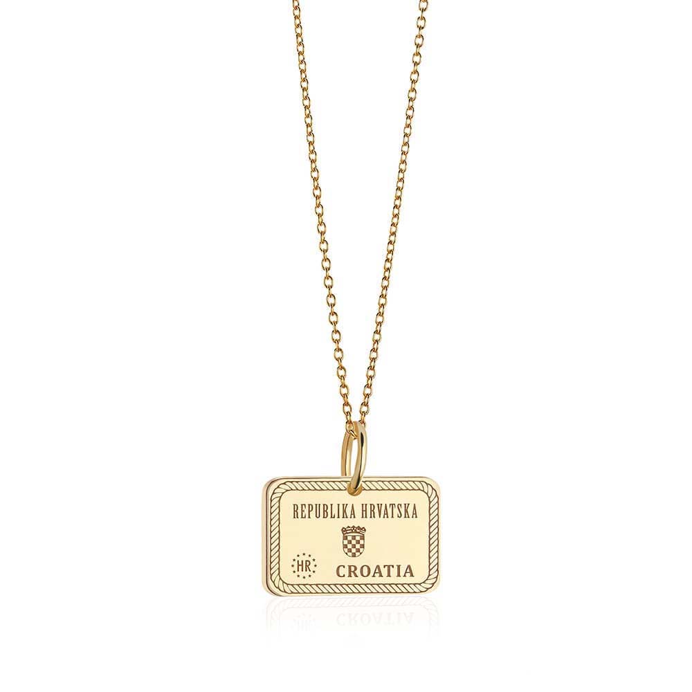 Pre-Order: Solid Gold Croatia Passport Stamp Charm (Allow 12 weeks) (4728488231000)