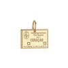 Curacao Passport Stamp Charm Solid Gold