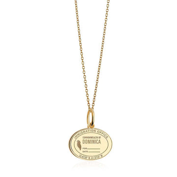 Dominica Passport Stamp Charm Solid Gold