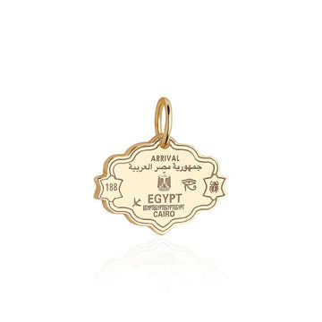 Egypt Passport Stamp Charm Solid Gold
