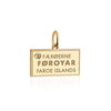 Faroe Islands Passport Stamp Charm Solid Gold