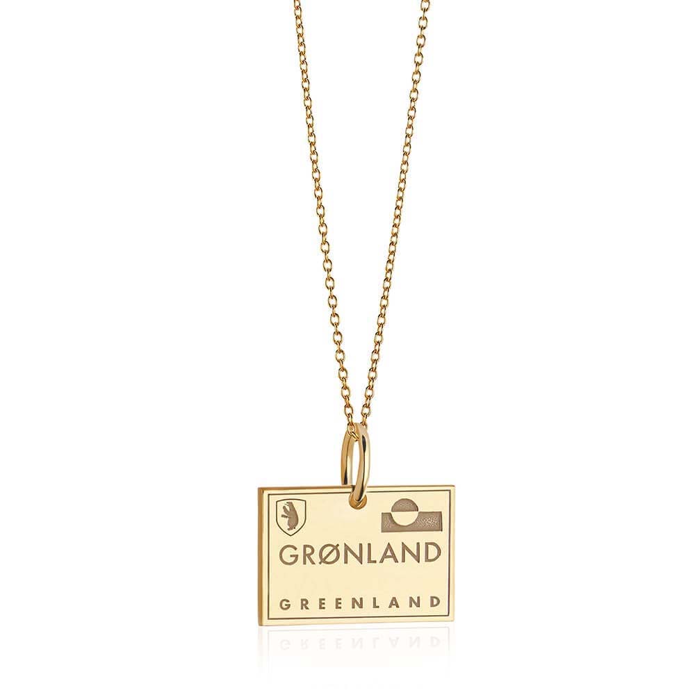 Solid Gold Greenland Charm, Passport Stamp - JET SET CANDY (6930072666296)