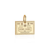 Hong Kong Passport Stamp Charm Solid Gold