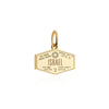 Israel Charm, Passport Stamp Charm Solid Gold