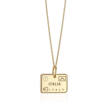 Italy Passport Stamp Charm Solid Gold