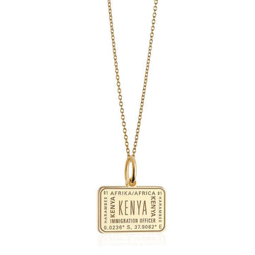 Kenya Passport Stamp Charm Solid Gold
