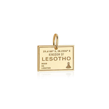 Lesotho Passport Stamp Charm Solid Gold