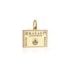 Macau Passport Stamp Charm Solid Gold