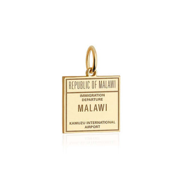 Malawi Passport Stamp Charm Solid Gold