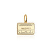 Maldives Passport Stamp Charm Solid Gold