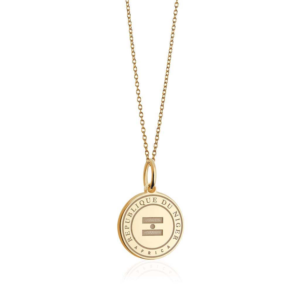 Solid Gold Travel Charm, Niger Passport Stamp - JET SET CANDY (6930081546424)