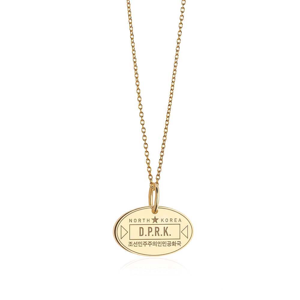 Gold necklace with korea stamp shop