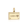 Serbia Passport Stamp Charm Solid Gold