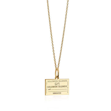 Solomon Islands Passport Stamp Charm Solid Gold