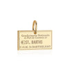 Saint Barths Passport Stamp Charm Solid Gold