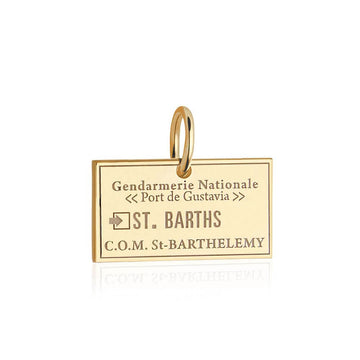 Saint Barths Passport Stamp Charm Solid Gold