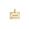 Switzerland Passport Stamp Charm Solid Gold