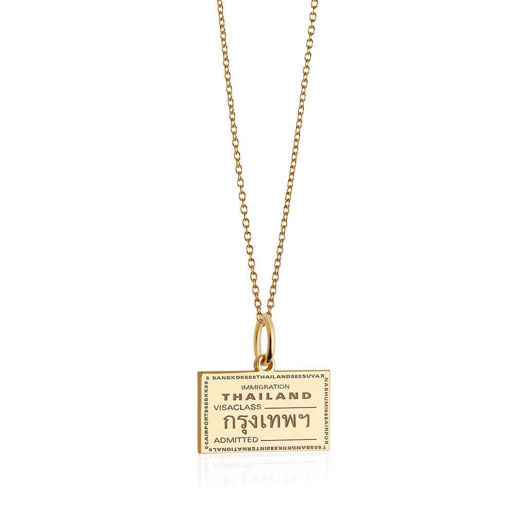 Solid Gold Charm, Thailand Passport Stamp - JET SET CANDY (6930065981624)