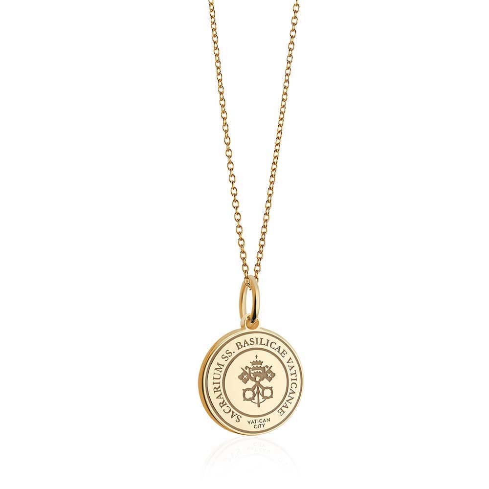 Solid Gold Travel Charm, Vatican City Passport Stamp - JET SET CANDY  (4597139046488)