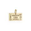Cuba Passport Stamp Charm Solid Gold