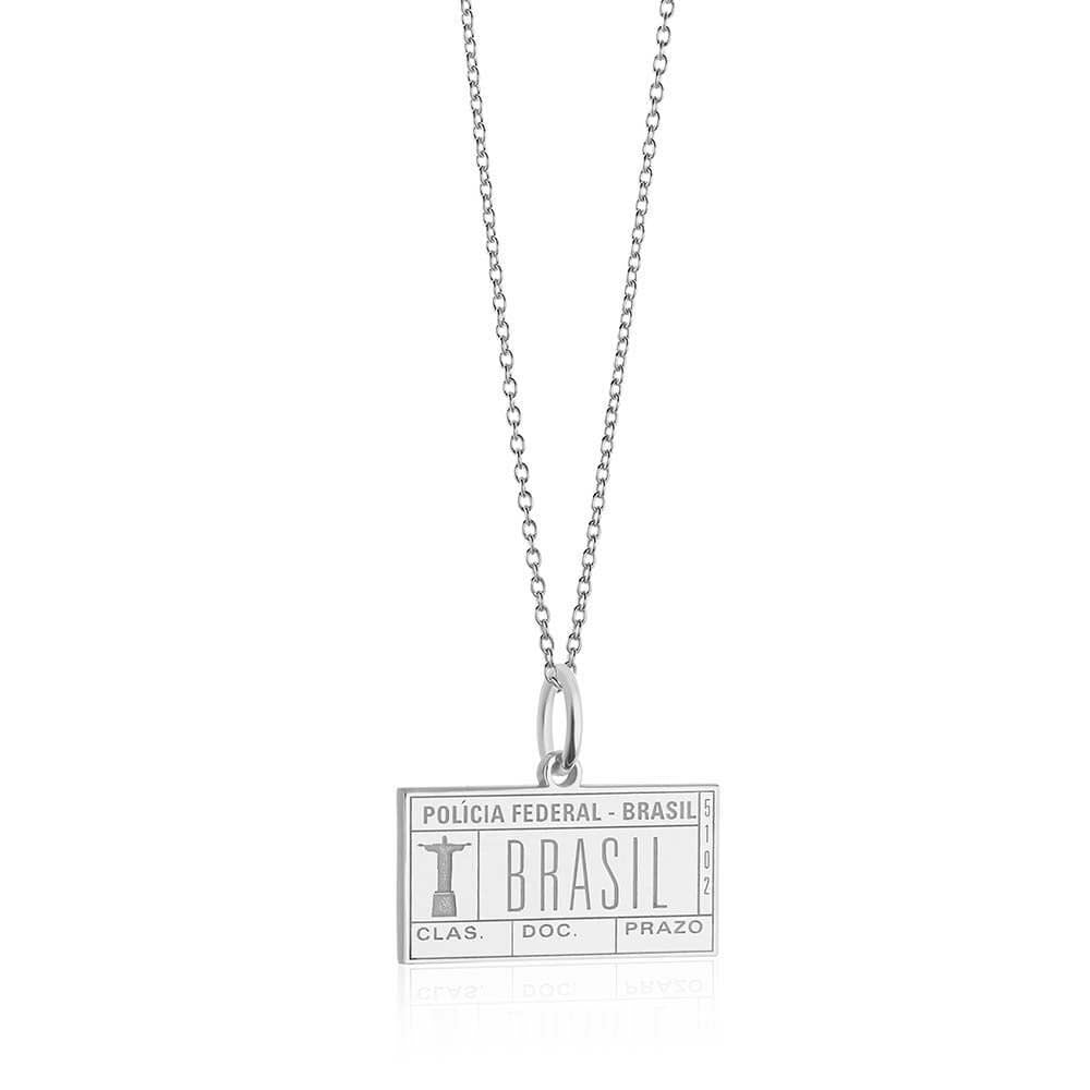 Sterling Silver Brazil Charm, Passport Stamp (SHIPS JUNE) - JET SET CANDY  (2483202097210)