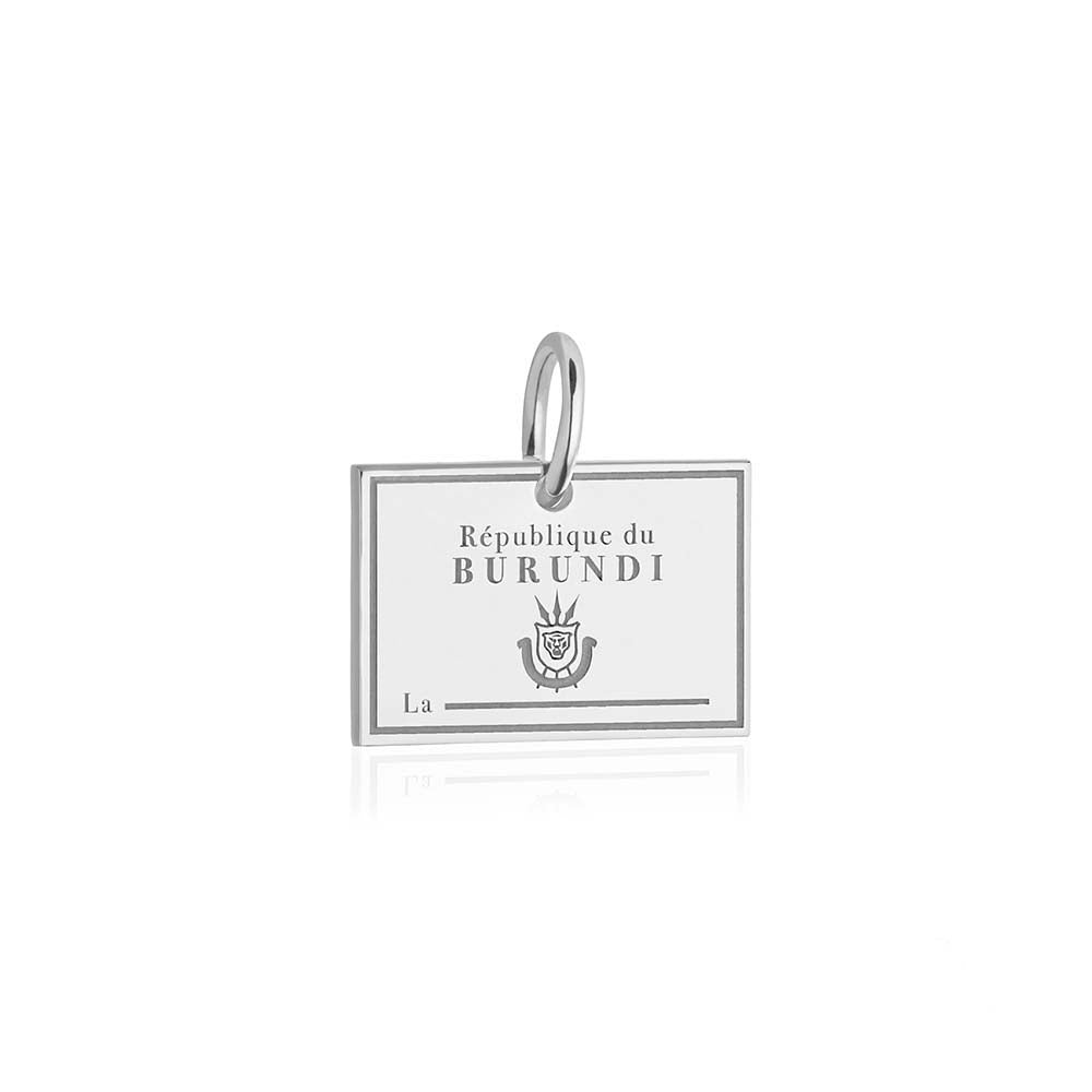 Sterling Silver Travel Charm, Burundi Passport Stamp - JET SET CANDY  (1720204951610)