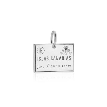 Canary Islands Passport Stamp Charm Silver