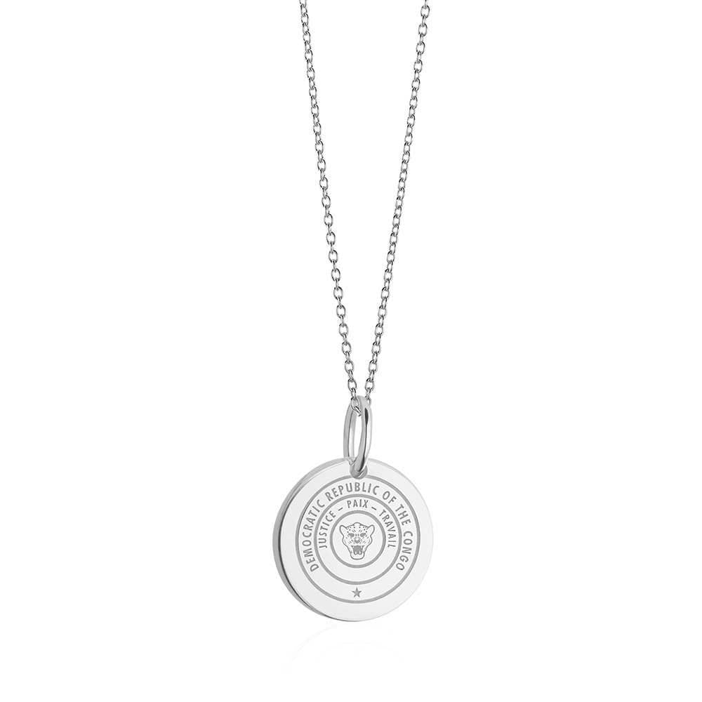 Sterling Silver Travel Charm, Democratic Republic of the Congo Passport Stamp (SHIPS JUNE) - JET SET CANDY  (2473796501562)