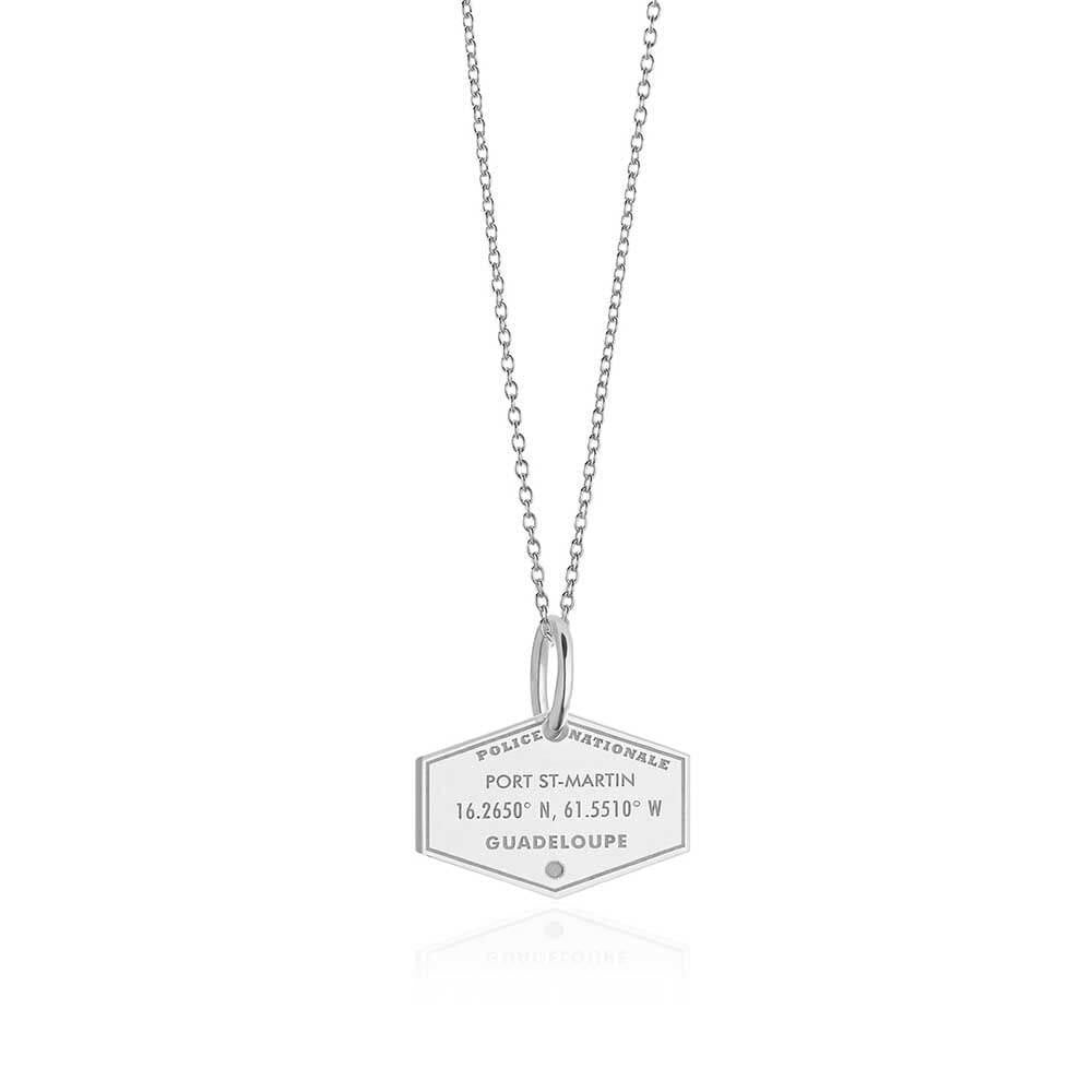 Sterling Silver Guadeloupe Passport Stamp Charm - JET SET CANDY  (2466288402490)