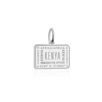Kenya Passport Stamp Charm Silver