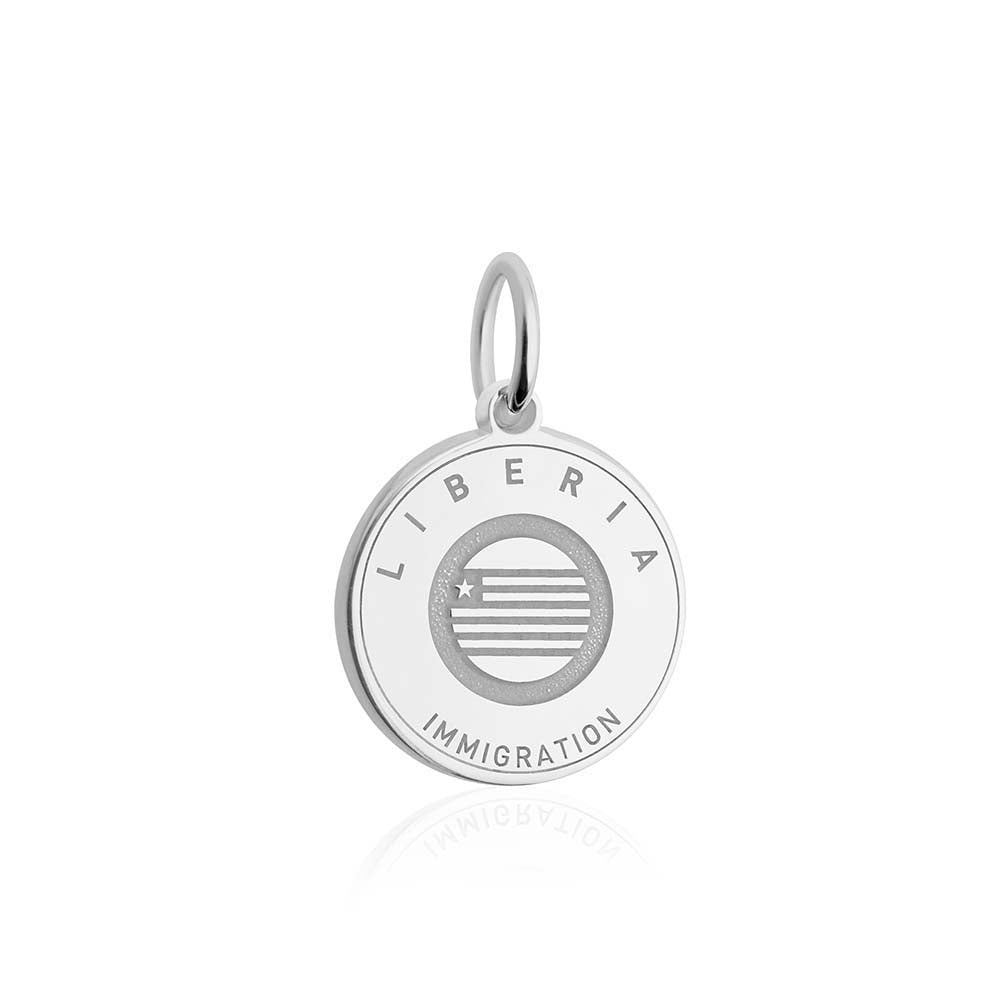 Sterling Silver Travel Charm, Liberia Passport Stamp - JET SET CANDY  (1720202854458)