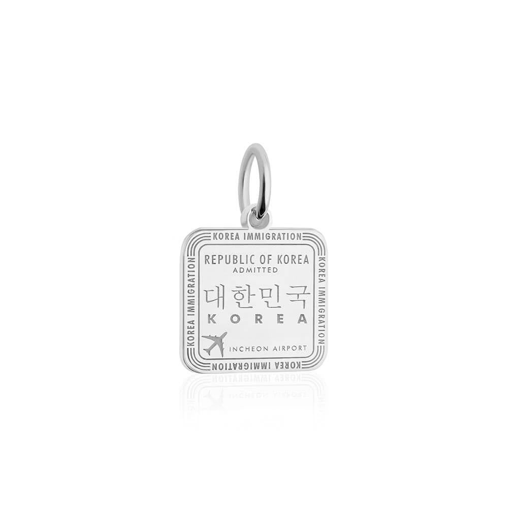 Sterling Silver Charm, South Korea Passport Stamp (SHIPS JUNE) - JET SET CANDY  (1720199774266)