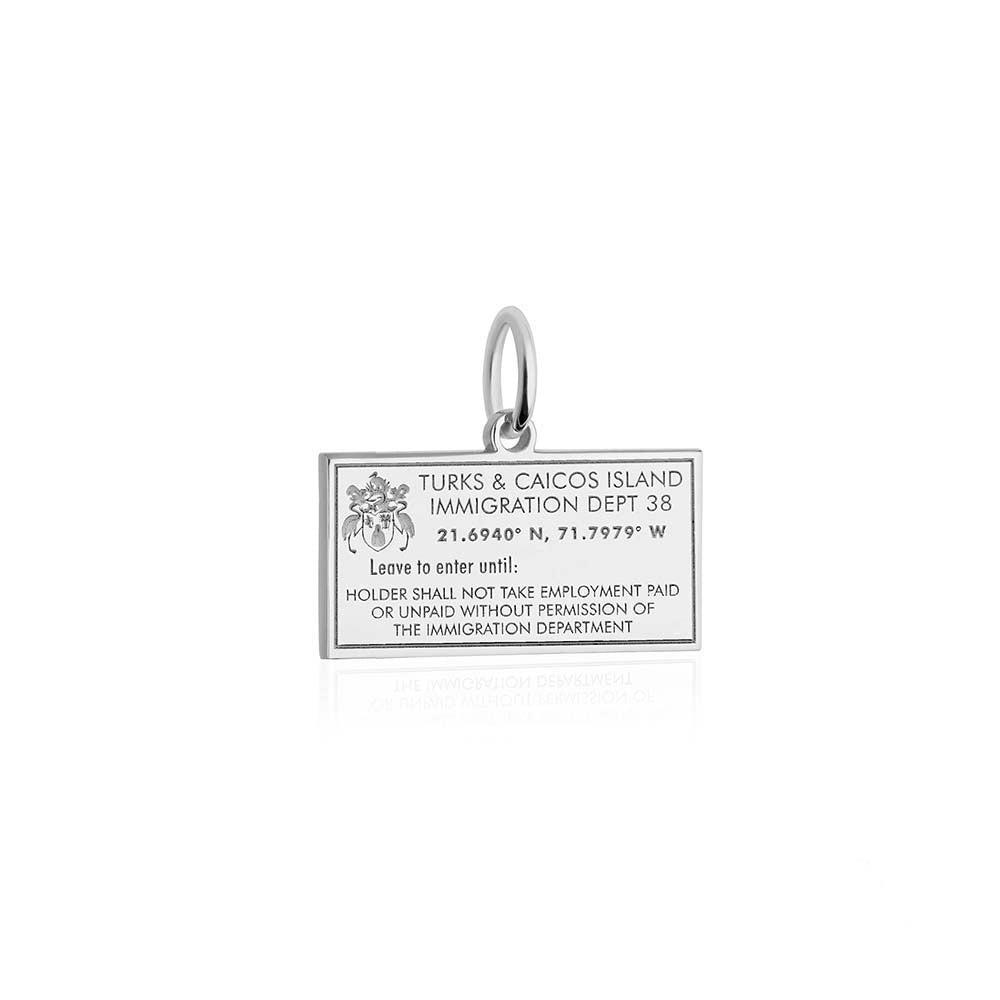 Sterling Silver Charm, Turks & Caicos Passport Stamp - JET SET CANDY  (1720207114298)