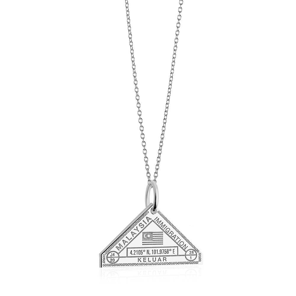 Sterling Silver Travel Charm, Malaysia Passport Stamp - JET SET CANDY  (1720199446586)