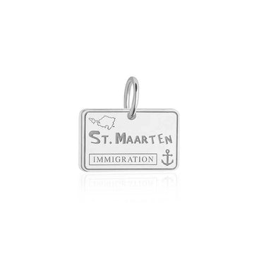 Saint Maarten Charm Passport Stamp Charm Silver