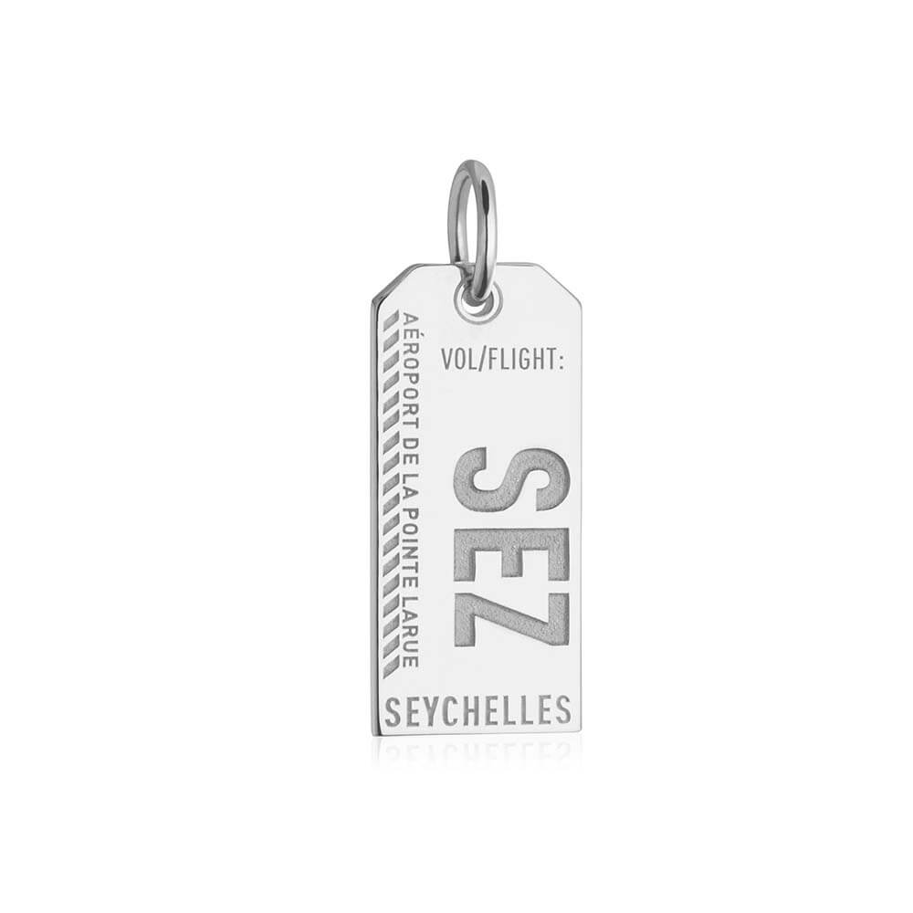 Silver Travel Charm, SEZ Seychelles Luggage Tag - JET SET CANDY  (1720179916858)